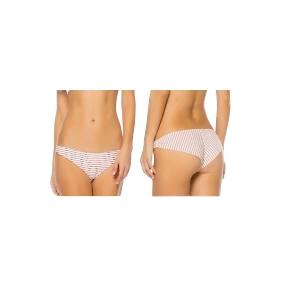 Agua Bendita Lola Sunlight Brazilian Bikini Swim Bottom XL White Striped Beach